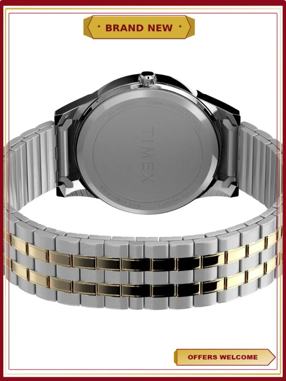Men's Two Tone Expansion Band Dress Watch